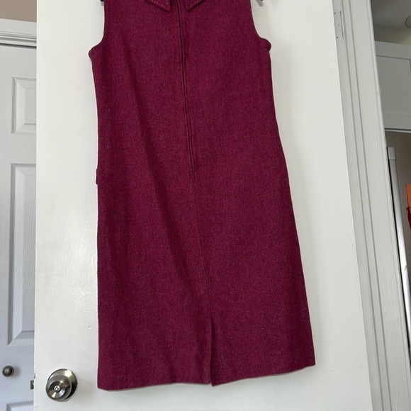 Vintage 1960s Beeline magenta mod sleeveless wool mini dress 14 women’s - Picture 7 of 9